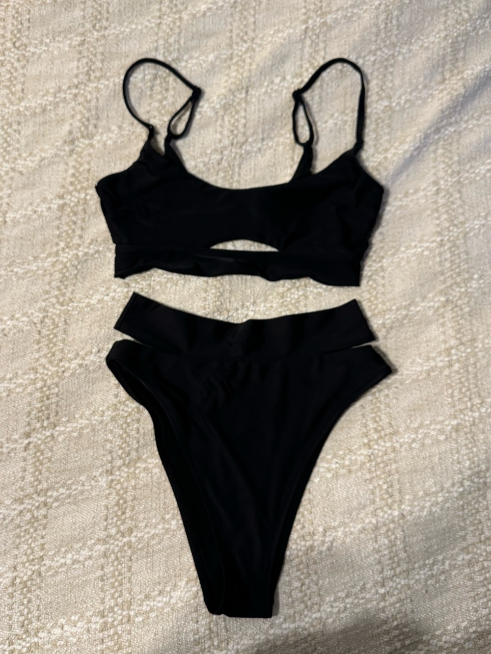 Aerie Black Cut Out Bikini Set